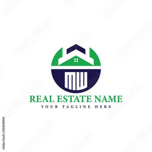 Green and Blue Real Estate Branding Logo
