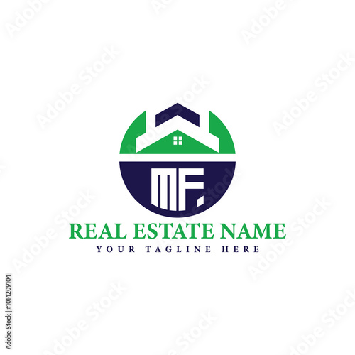 Green and Blue Real Estate Branding Logo