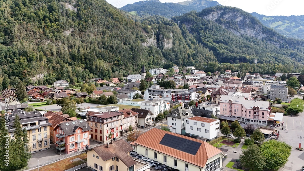 Meiringen, Switzerland, nestled in the Swiss Alps Meiringen, Switzerland, nestled in the Swiss Alps