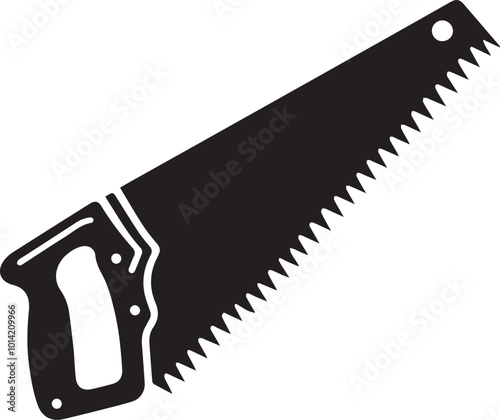 Logo Hand Saw silhouette vector black and white