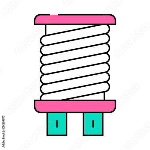 coil electromagnetic line icon vector. coil electromagnetic sign. isolated symbol illustration