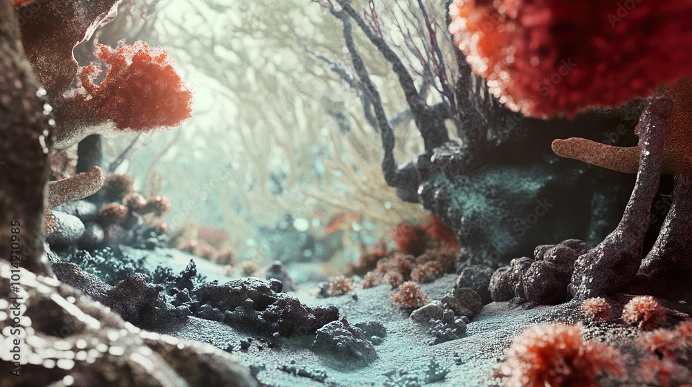 Fototapeta premium Vibrant Underwater Coral Reef Scene