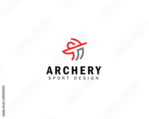 simple outline archery logo design, archer logo, clean and minimalist logo, sports logo vector template