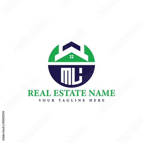 Green and Blue Real Estate Branding Logo