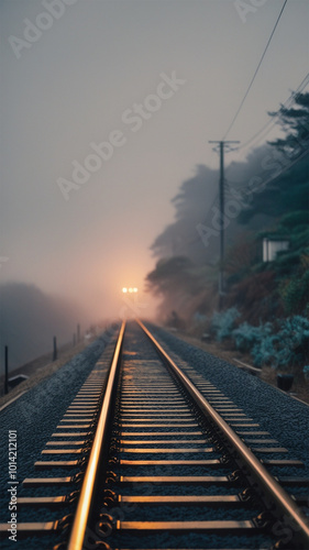 Image of railway tracks in foggy conditions