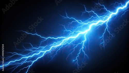 Wallpaper Mural powerful, lightning bolt,bright, dynamic, framing, electrical charge, detail, blue, electricity, vivid, dark background, Bright blue electricity or lightning bolt on dark background Torontodigital.ca