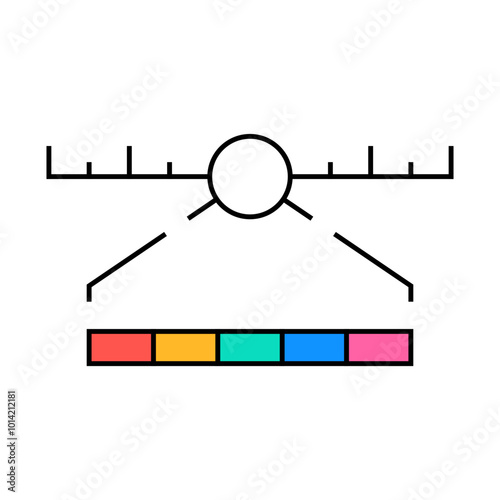 spectrum range electromagnetic line icon vector. spectrum range electromagnetic sign. isolated symbol illustration