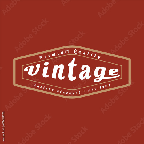 vintage logo design with stylist shape and test, vintage logo design with stylist stock line