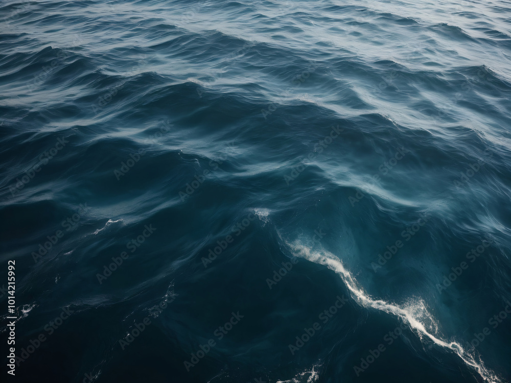 Fototapeta premium Blue-green waves ebb and flow with calming gracefulness.