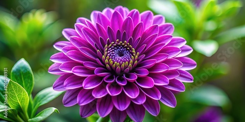 A Vibrant Purple Flower with Delicate Petals and a Center of Yellow and Green Hues