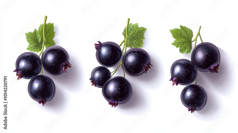 ai generated illustration black currant fruit isolated on white background. ai generated illustration black currant fruit isolated on white background.