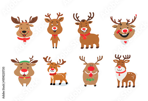 set of Christmas reindeer