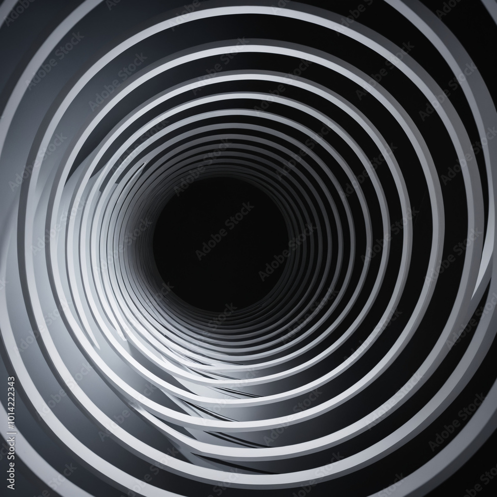 Obraz premium black and white spiral background
