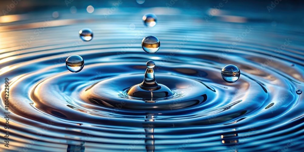 A Single Water Droplet Creates Concentric Ripples on the Surface of a Body of Water A Single Water Droplet Creates Concentric Ripples on the Surface of a Body of Water