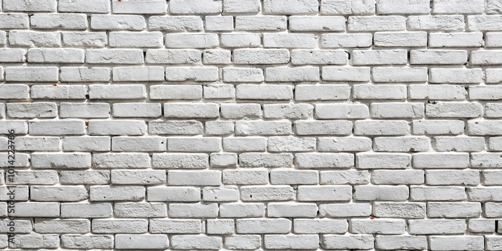 Obraz premium A seamless, weathered, white brick wall texture with subtle variations in the brick surface and mortar joints.