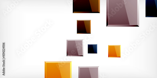 Shiny glossy metallic or plastic square design background. Vector Illustration For Wallpaper, Banner, Background, Card, Book Illustration, landing page