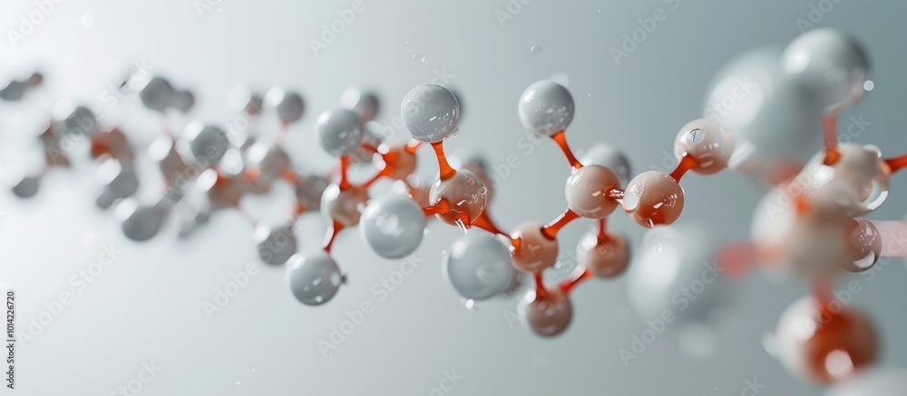 Captivating abstract digital artwork showcasing a dynamic fluid composition of interconnected molecular structures in vibrant colorful hues  This conceptual