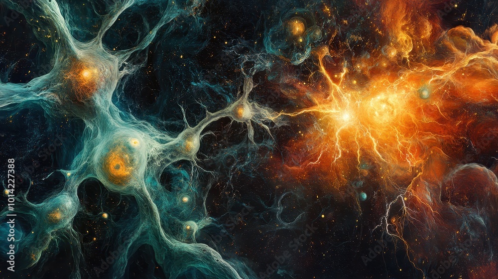 An intricate depiction of neural pathways and connections illustrating the sophistication of human thought and cognition.