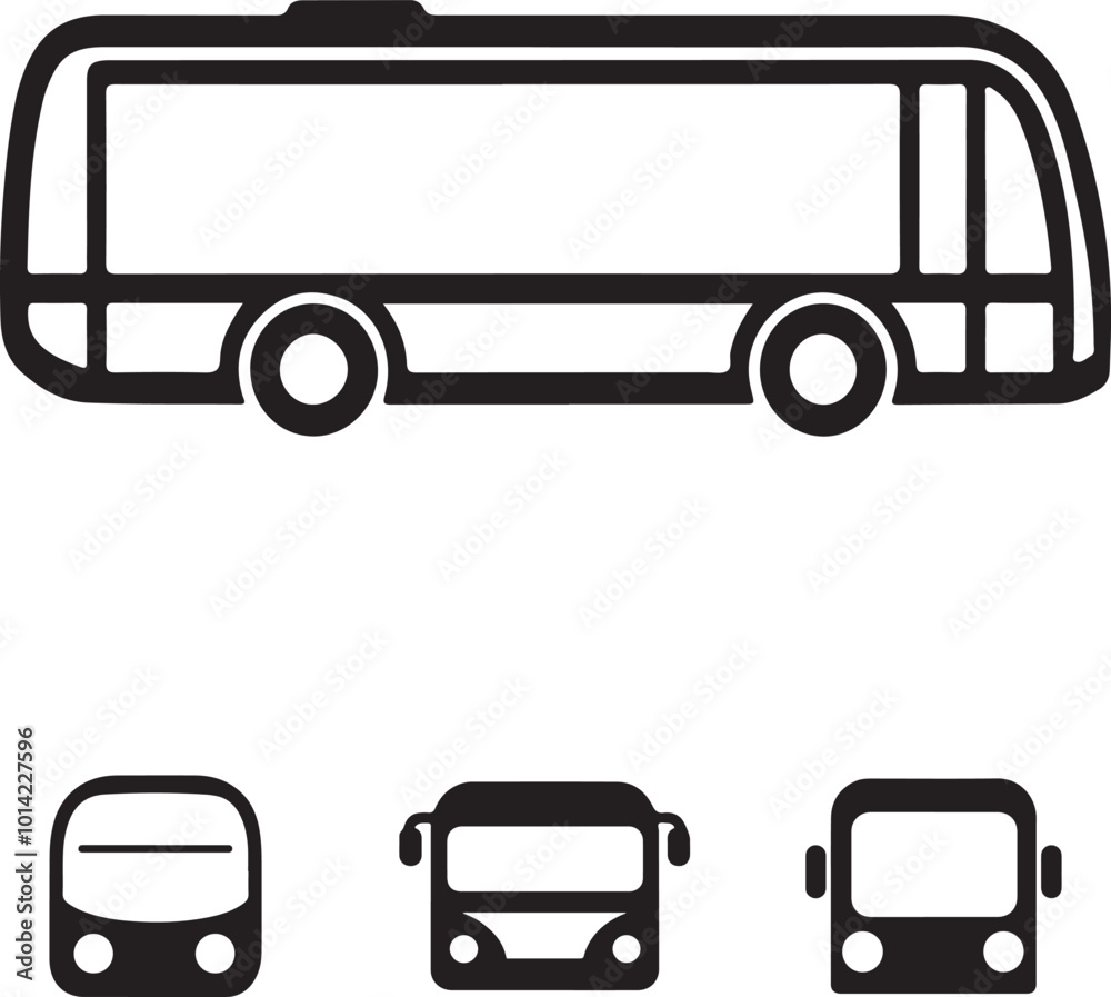 Minimalist Black and White Bus Icon Design Minimalist Black and White Bus Icon Design