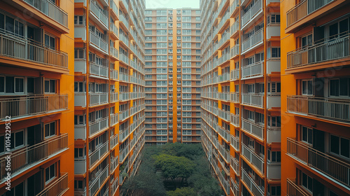 Architectural Photography, stunning photography of buildings emphasizing symmetry and angles, with copy space, World Architecture Day