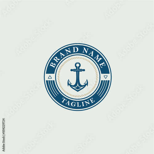 vector logo anchor ship