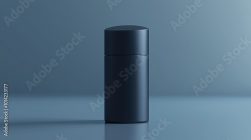 Wallpaper Mural A cylindrical, matte black luxury perfume bottle with a glossy metallic cap. v2 Torontodigital.ca