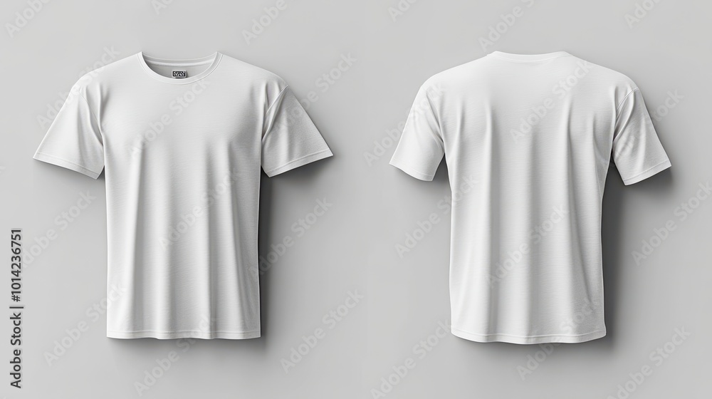T-shirt mockup. White blank t-shirt front and back views. male clothes wearing clear attractive apparel tshirt models template | Generative AI T-shirt mockup. White blank t-shirt front and back views. male clothes wearing clear attractive apparel tshirt models template | Generative AI