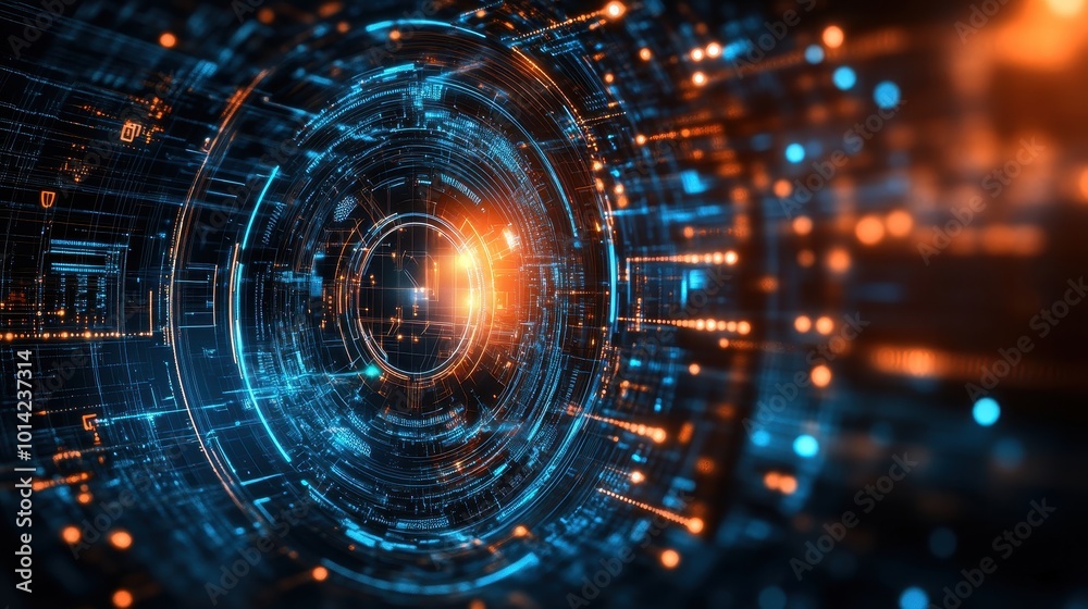 Obraz premium Digital background for tech, AI, data, audio, graphics, and more