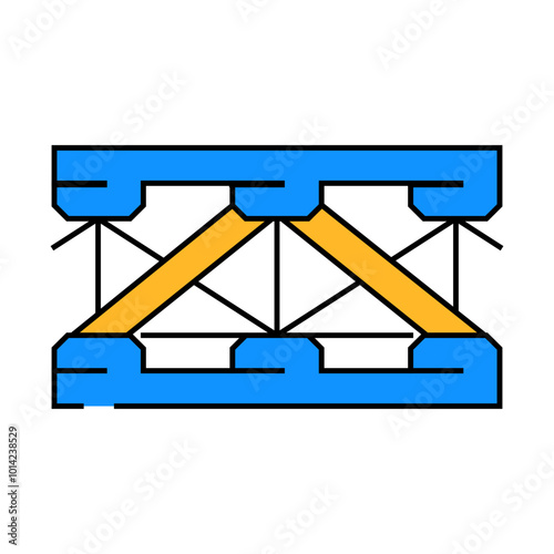 bridge metal material frame line icon vector. bridge metal material frame sign. isolated symbol illustration