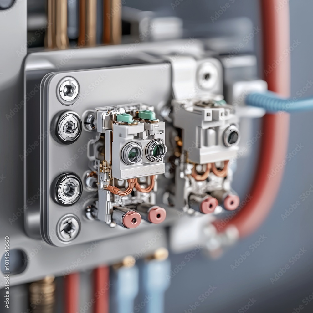 Detailed Close-Up of Secure Ground Wiring in Electrical Installation, 3D Illustration Concept. Detailed Close-Up of Secure Ground Wiring in Electrical Installation, 3D Illustration Concept.