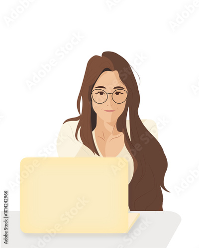 girl using computer