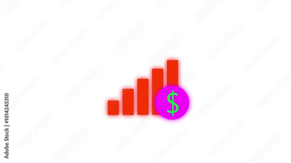 Business growth and success arrow, growing business chart animation with dollar sign. Business growth and success arrow, growing business chart animation with dollar sign.