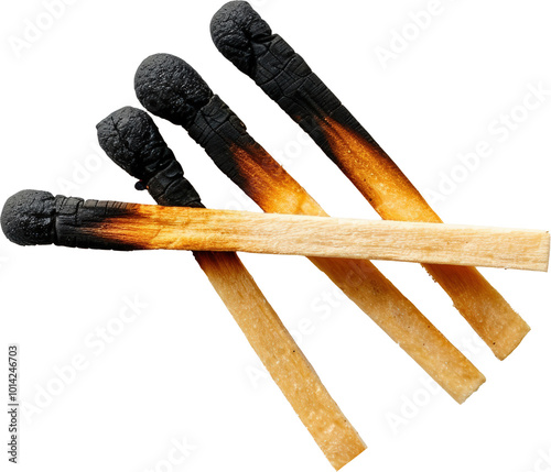 Four burnt matches