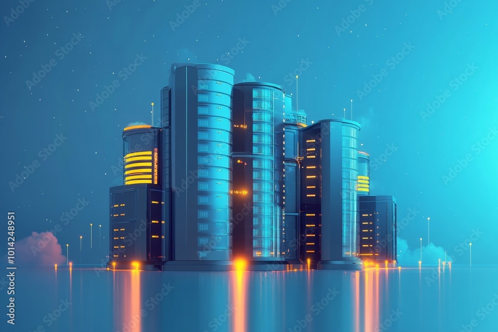 Fototapeta premium night city skyline