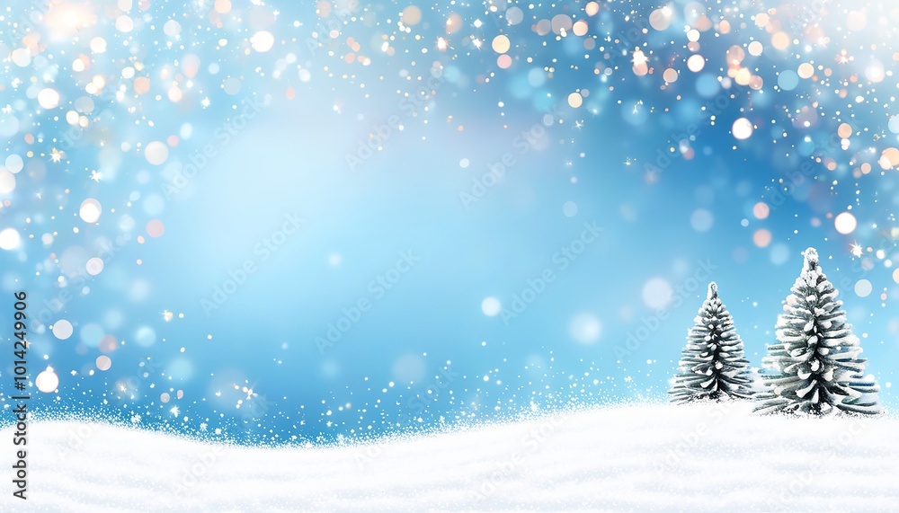 Christmas blue background with snow and golden glitter. Made with Generative AI Technology Christmas blue background with snow and golden glitter. Made with Generative AI Technology