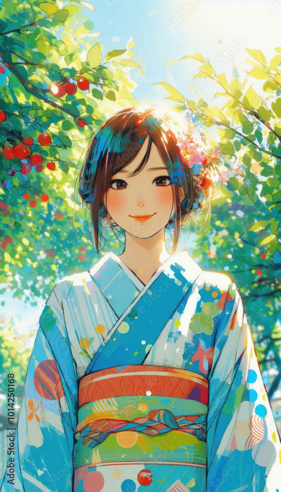 着物の女性イラスト 着物の女性イラスト
