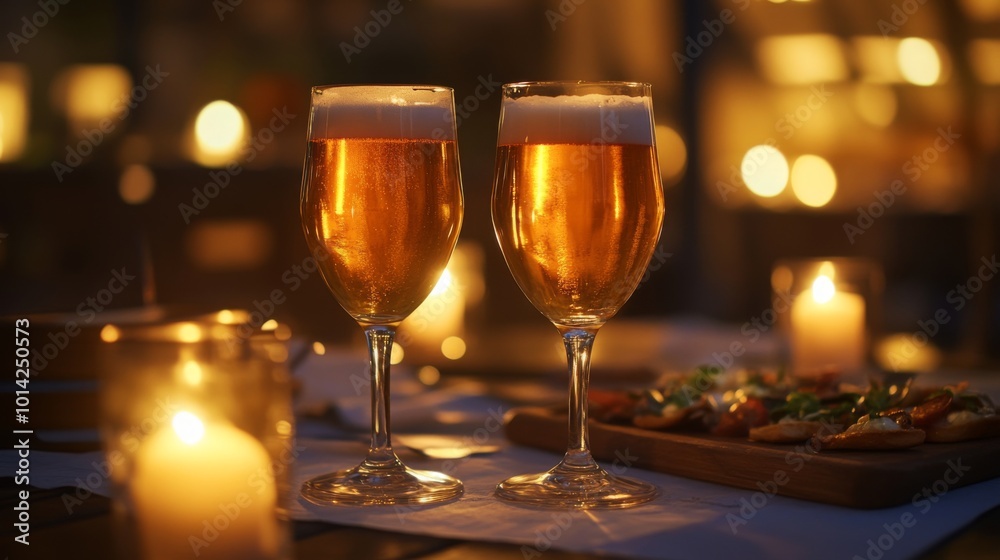 Romantic Evening with Beer and Candles Romantic Evening with Beer and Candles