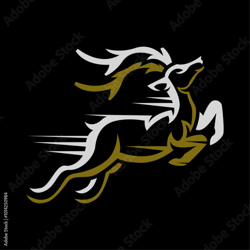 Wallpaper Mural ILLUSTRATION 94 ABSTRACT VECTOR ART OF JUMPING DEER  Torontodigital.ca