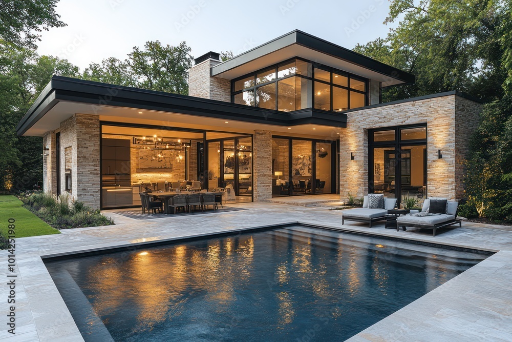 Fototapeta premium Modern House with Pool