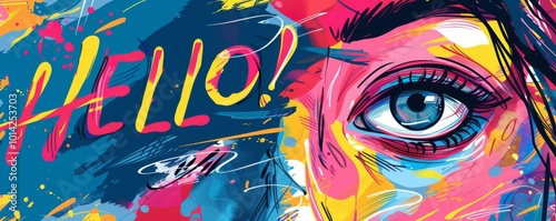 Abstract pop art background with 