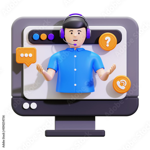 3d Online Support Illustration