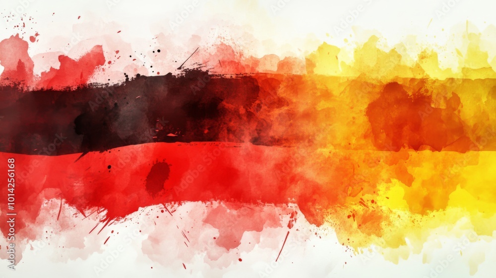 Abstract watercolor background in red, black, and yellow. Abstract watercolor background in red, black, and yellow.