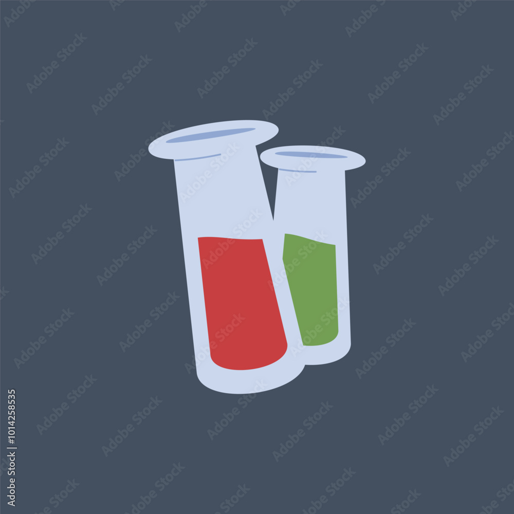 two laboratory bottle in flat vector design. two laboratory bottle in flat vector design.