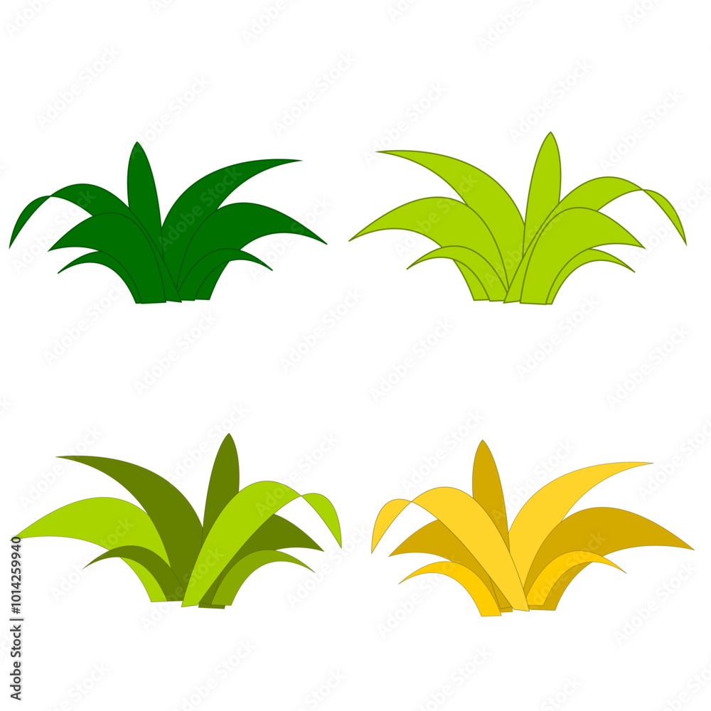 grass, bush set illustration grass, bush set illustration