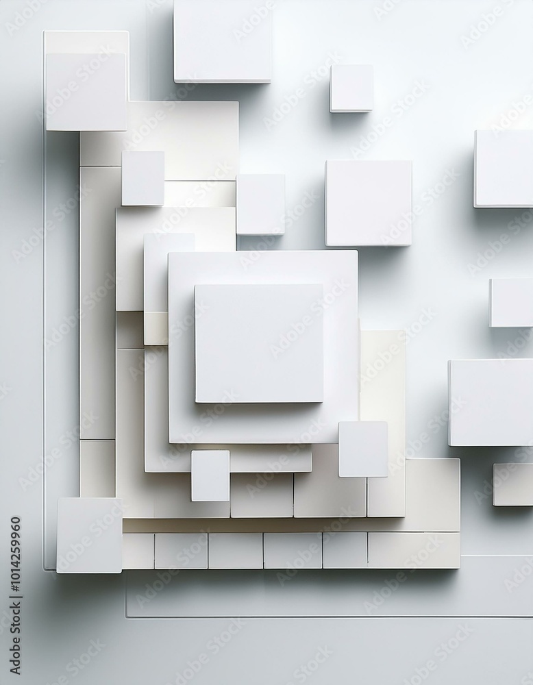 Abstract white cube pattern Abstract white cube pattern