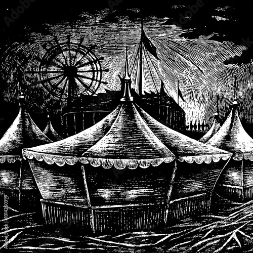 A spooky abandoned carnival