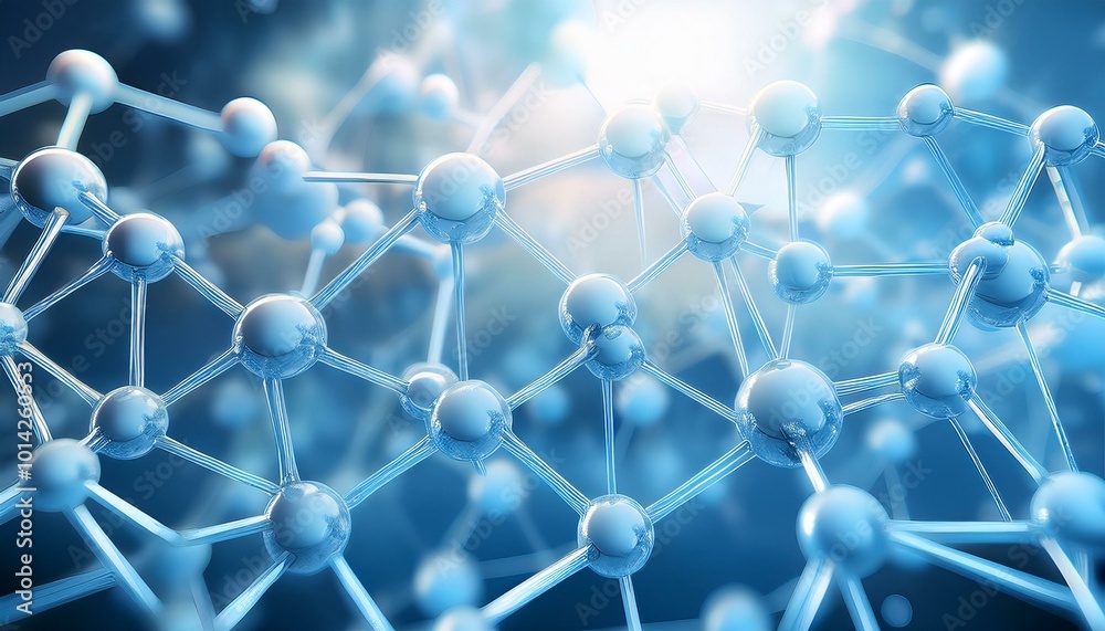 Abstract blue molecule structure Abstract blue molecule structure