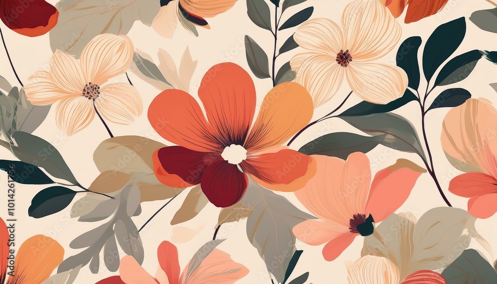Orange, red, and white flowers Orange, red, and white flowers