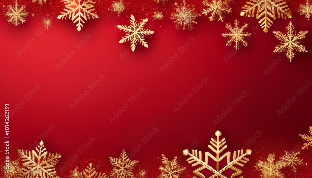 Gold snowflakes on red Gold snowflakes on red