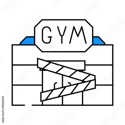 gym closed for quarantine line icon vector. gym closed for quarantine sign. isolated symbol illustration